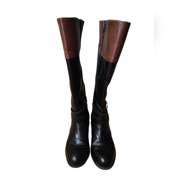 Arizona Women's Faux Leather Riding Boots Black Brown Size 7.5 - Picture 4 of 9